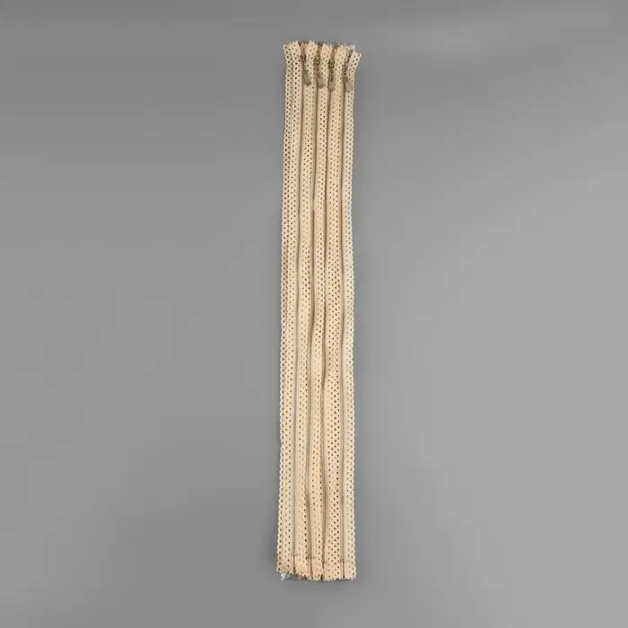 Молния металлическая, №3, неразъёмная, замок автомат, 60 см, бежевая