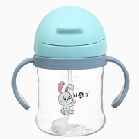 Mum&Baby, Поильник- непроливайка с трубочкой, зайка, голубой SL-07275C