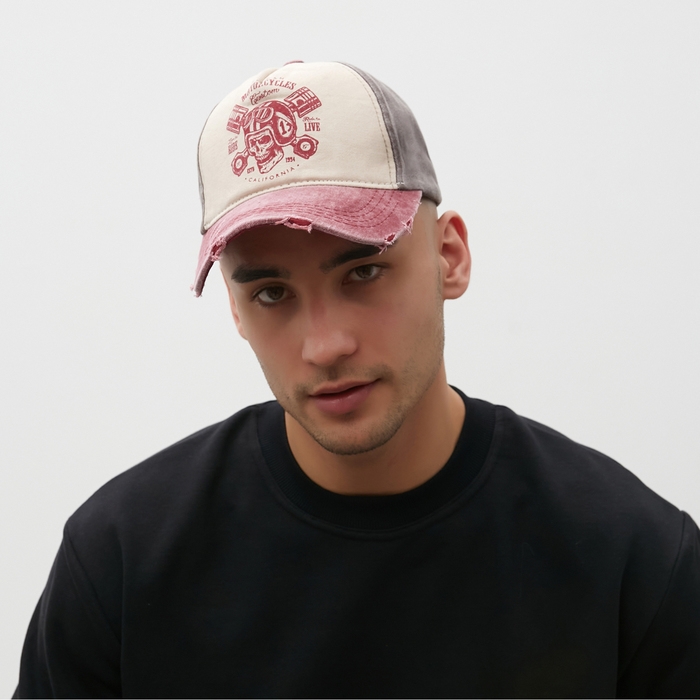 Кепка мужская MINAKU Кепка мужская MINAKU "Motorcycler", цвет коричневый, размер 56-58