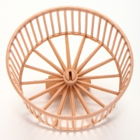 Клетка для грызунов "Пижон" складная, 38 х 27 х 27 (домик, миска, колесо) бежевая