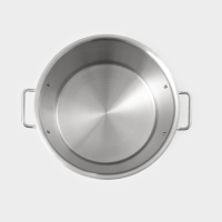 Кастрюля из нержавеющей стали Hanna Kn&ouml;vell HoReCa, 30 л, толщина 0,8 мм, 201 сталь, дно 3,2 мм, металлическая крышка, с теплораспределительным слоем, индукция