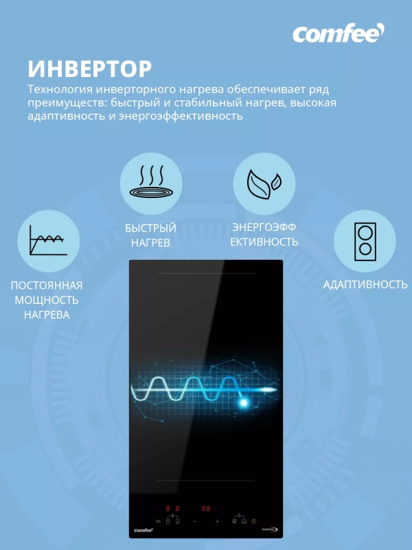 Индукционная варочная панель CIH311, 2 конфорки, зона flex