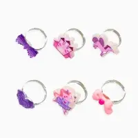 Кольца детские набор 6 шт. &laquo;Выбражулька&raquo; замок, пегас, форма МИКС, б-р, цвет фиолт-розовый   1093718