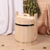 Кадка-бочка для засолки из липы, 10 л, нержавеющий обруч, с крышкой, "Добропаровъ" Кадка-бочка для засолки из липы, 10 л, нержавеющий обруч, с крышкой, "Добропаровъ"