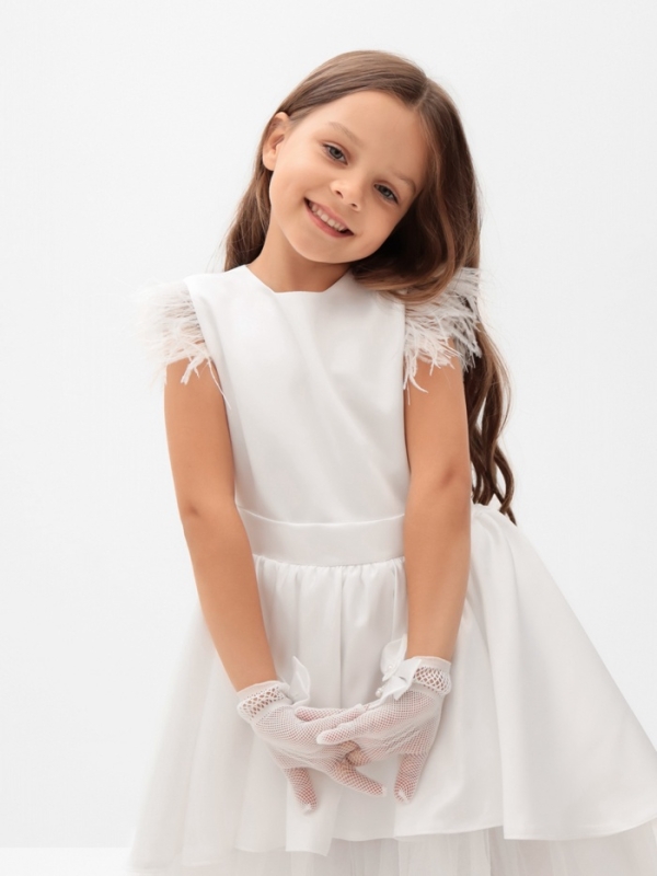 Платье нарядное детское KAFTAN, р.30 (98-104 см), белый