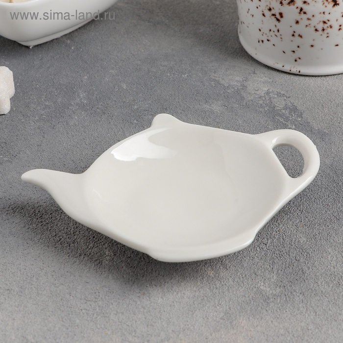 Подставка фарфоровая под чайный пакетик &laquo;Классика&raquo;, цвет белый