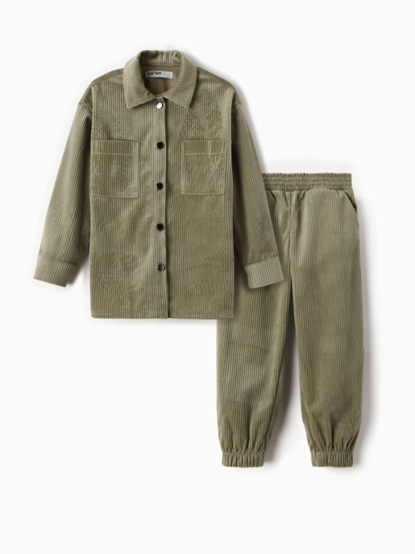 Костюм для девочки KAFTAN "Velvet", размер 30 (98-104), цвет зелёный