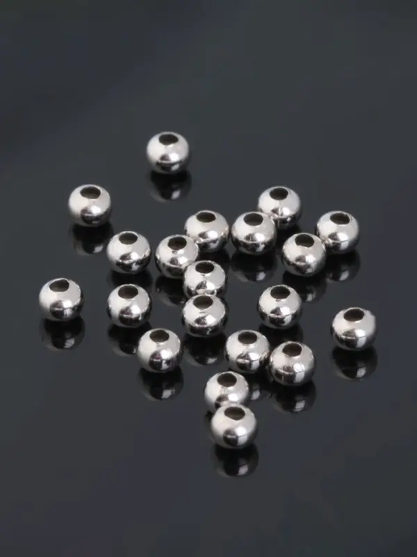 Кримп (зажимная бусина), 4 мм (набор 20 шт.), цвет серебро