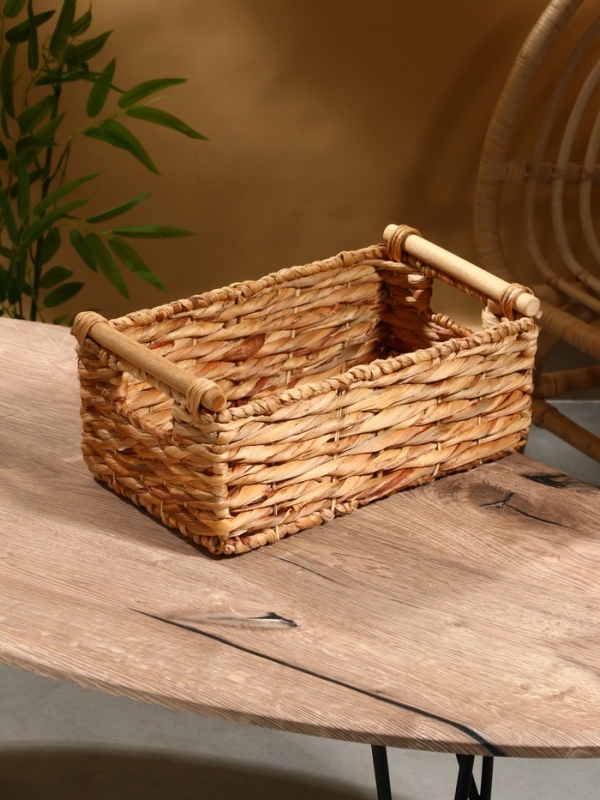 Корзина плетеная 36x21x15 см, водный гиацинт