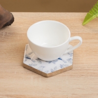 Подставка под горячее (набор 4 шт) "Синие птицы" дерево манго 15х13х5 см