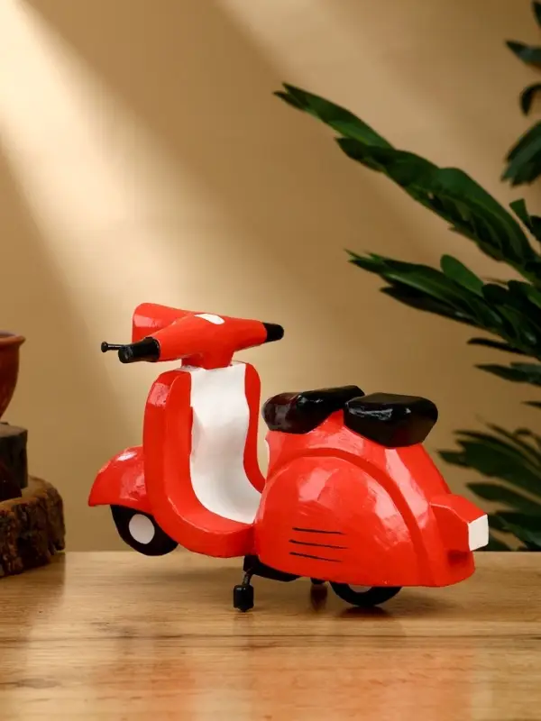 Сувенир "Мопед" дерево 20х13х14 см, цв. красный