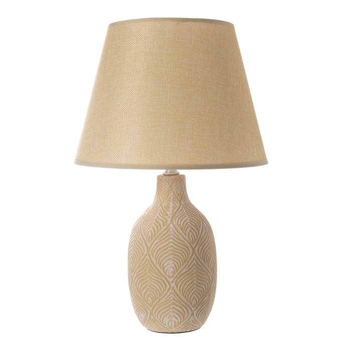 Настольная лампа с абажуром RISALUX &laquo;Джесси&raquo;, Е14, 40 Вт, бежево-белый, 25&times;25&times;39 см