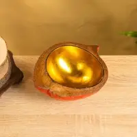 Чаша из кокоса, 19&times;22&times;10 см, красно-золотая