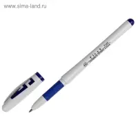 Ручка гелевая, 0.5 мм, стержень синий, корпус белый, с резиновым держателем