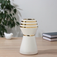 Керамическая ваза для цветов, сухоцветов &laquo;Гарет&raquo;, настольная, d-8 см, 20&times;10.5 см, белый