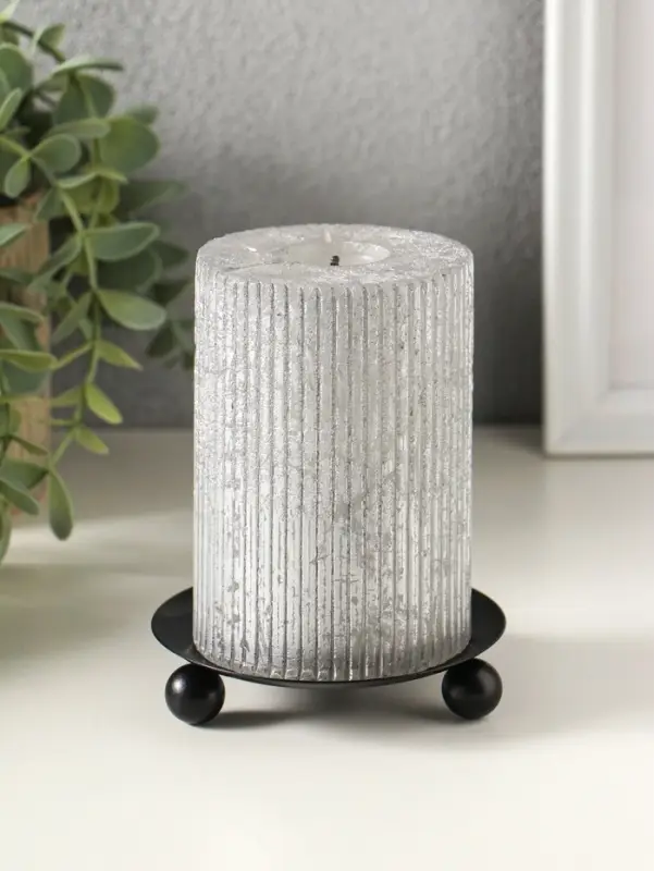 Подсвечник "Чашка на шариках" на 1 свечу, 9 см, черный