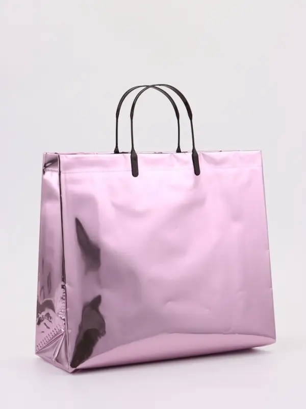 Пакет подарочный ПВХ, голография, розовый, пластиковая ручка, 32&times;28&times;11 см