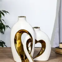 Ваза керамика настольная "Лари" (набор 2 шт) h=26х23, d=4 см, белый