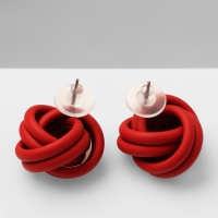 Серьги металл &laquo;Атмосфера&raquo; витые, цвет красный