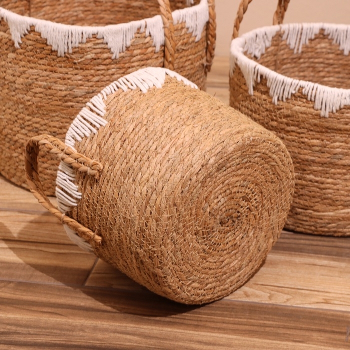 Набор плетёных корзин, 3 шт, 35х35х30 см Набор плетёных корзин, 3 шт, 35х35х30 см