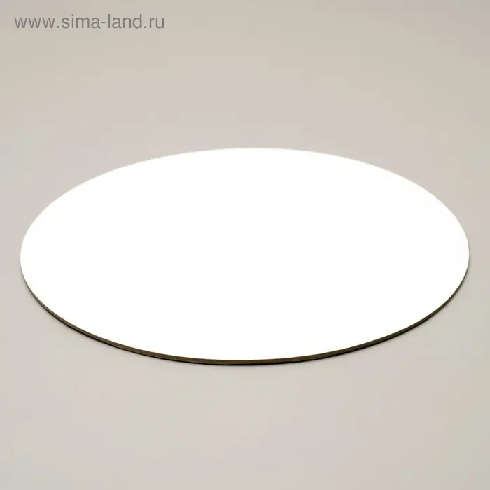 Подложка кондитерская для торта, круглая, золото - белый, 16 см, 1.5 мм