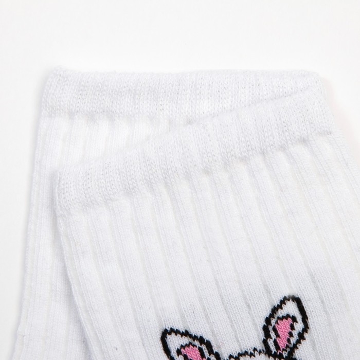 Носки женские "Зайка" MINAKU цвет белый, р-р 38-39 (25 см)