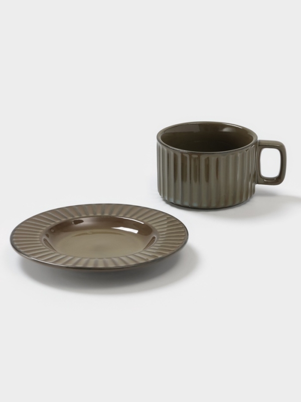 Чайная пара  "Винтаж" 15х7см, цвет зеленый