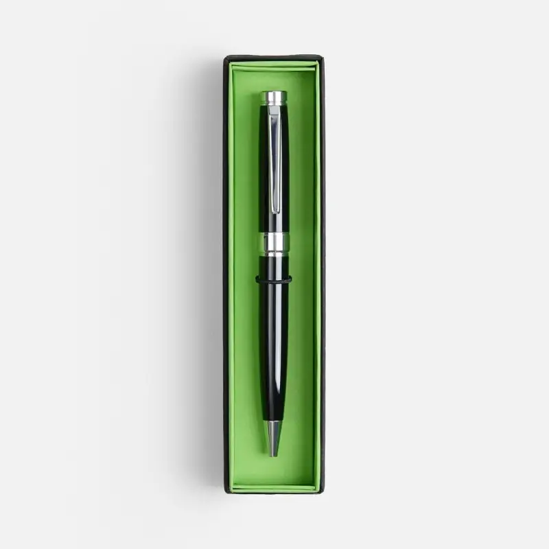 Ручка шариковая Broad Ring в футляре, глянцевая, черная