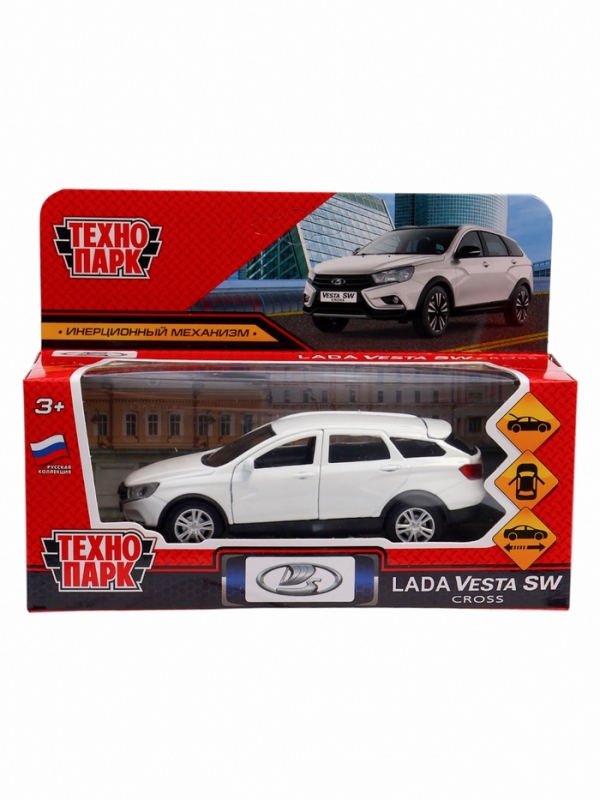 Машина металлическая &laquo;LADA VESTA SW CROSS&raquo;, открываются двери, багажник, инерция, 12 см, белый