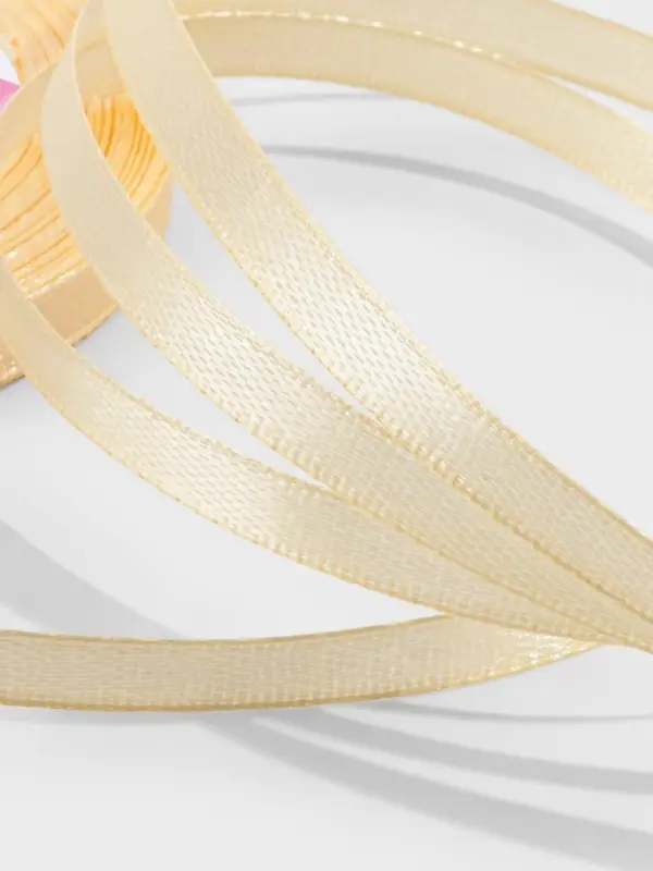 Лента атласная, 6 мм, 23&plusmn;1 м, светло-бежевая №02