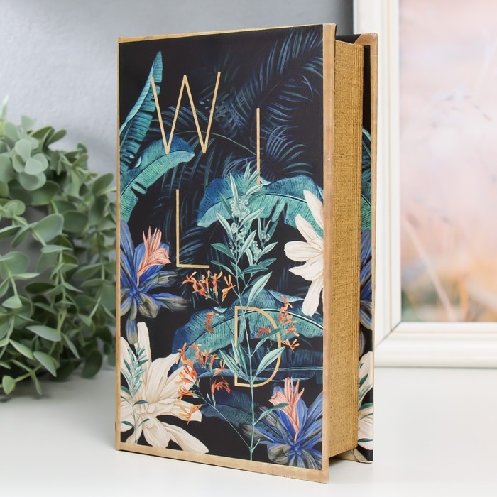 Сейф-книга дерево кожзам "Дикие джунгли" 21х13х5 см