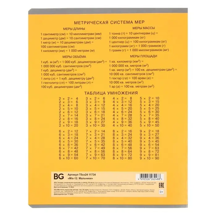 Тетрадь 24 листа в клетку "Мальчики", обложка мелованный картон, блок офсет, МИКС