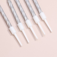 Свечи в торт "Спираль", 10 шт, средние, 5 см, металлик Свечи в торт "Спираль", 10 шт, средние, 5 см, металлик