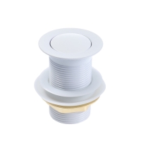 Донный клапан ZEIN engr, маленькая кнопка, без перелива, нержавеющая сталь, белый