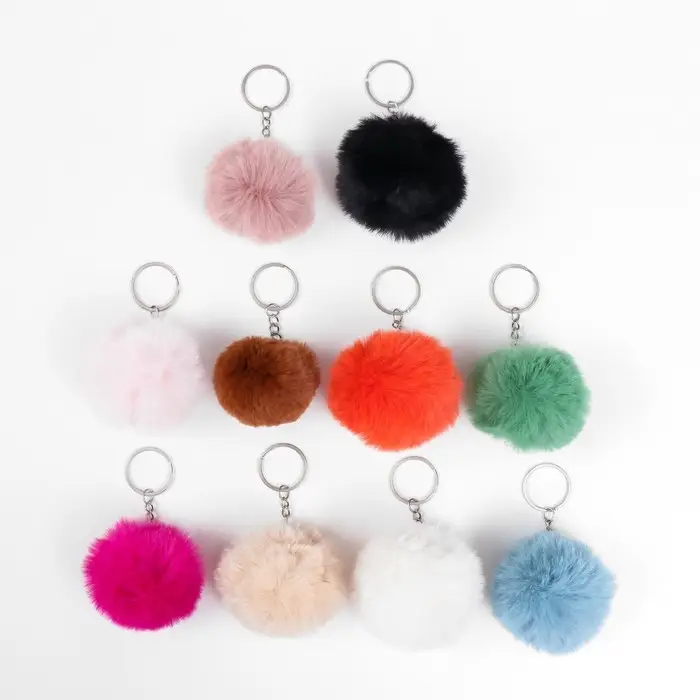 Брелок для ключей на кольце &laquo;Пушистик. Помпон&raquo;, на сумку, рюкзак, d=5 см, МИКС