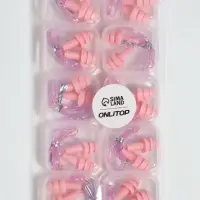 Беруши на шнурке, 3&times;1.5 см, в футляре, фасовка 10 шт., силиконовые, розовые