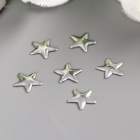 Декор для творчества металл "Звёзды" серебро набор 50 шт 1х1 см