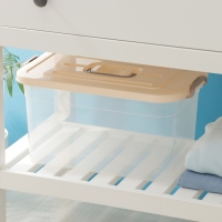 Контейнер для хранения с крышкой Доляна, 15 л, 41,5&times;27&times;22 см, цвет бежевый