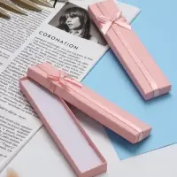 Набор короборчек подарочных 6 шт.  под браслет/цепочку/часы, 21*4*2, цвет розовый с перламутровым бл