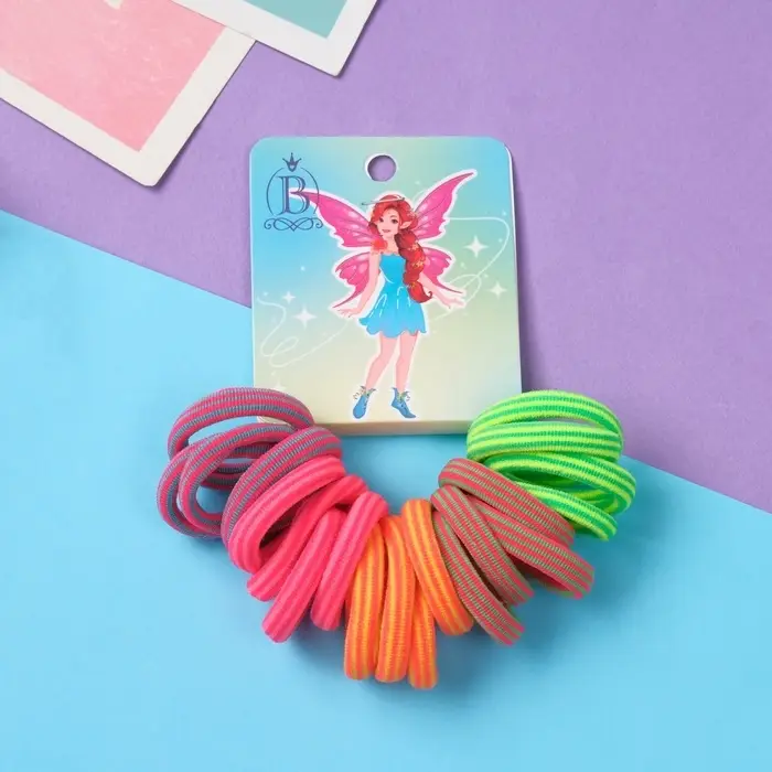 Резинка для волос "Фея Кэти" (набор 20 шт) 2,5 см, полоски
