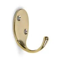 Крючок мебельный ТУНДРА TKO004, однорожковый, золото, 10 шт.