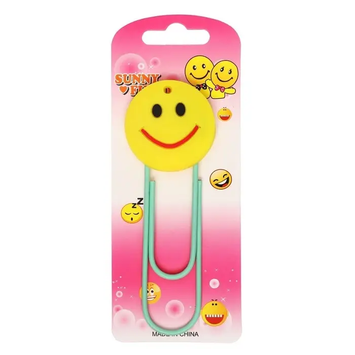 Закладка-скрепка большая &laquo;Смайл&raquo;, 11 см