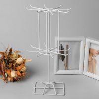 Вертушка, 2 яруса по 8 крючков, 13×13×40 см, цвет белый Вертушка, 2 яруса по 8 крючков, 13×13×40 см, цвет белый