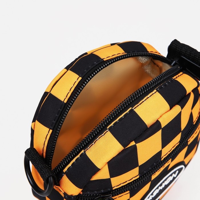 Сумка детская на молнии, наружный карман, регулируемый ремень, цвет чёрный/оранжевый Сумка детская на молнии, наружный карман, регулируемый ремень, цвет чёрный/оранжевый