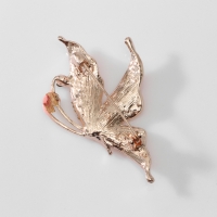 Брошь &laquo;Бабочка&raquo; нежность, цвет бело-розовый в розовом золоте