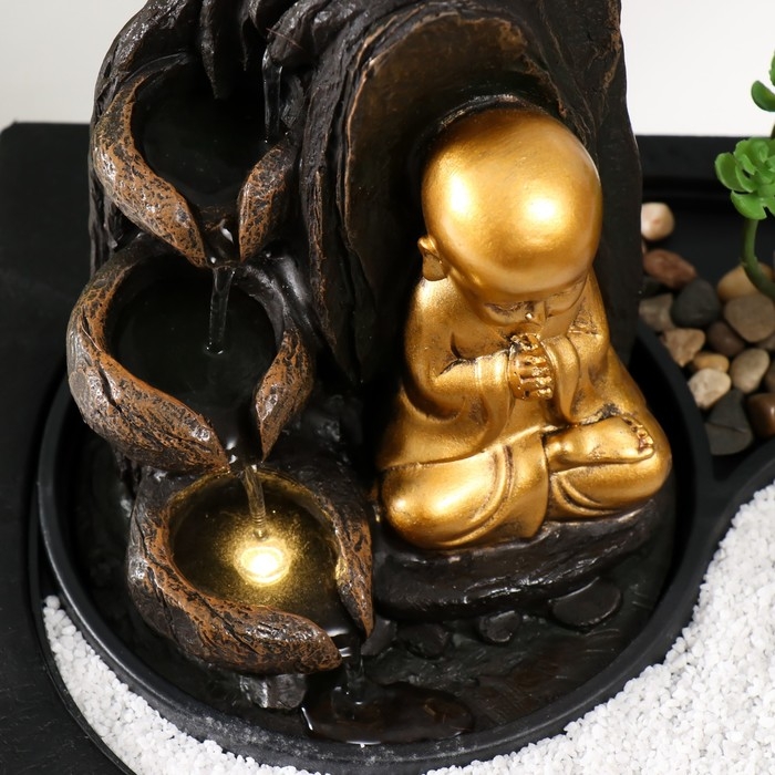 Фонтан настольный от сети, подсветка Фонтан настольный от сети, подсветка "Маленький хотей - Гармония" 29х21х22 см