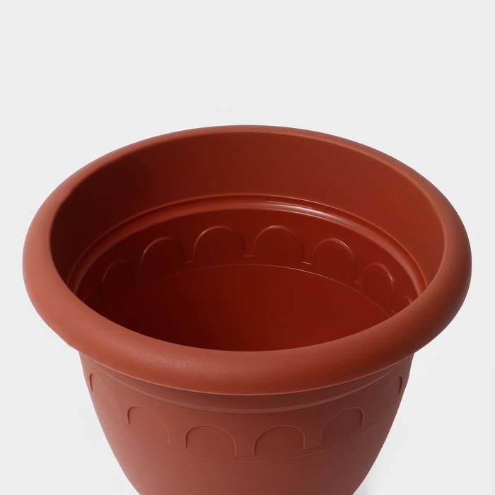 Кашпо уличное на ножке высокий &laquo;Колывань&raquo;, 5,6 л, цвет терракотовый