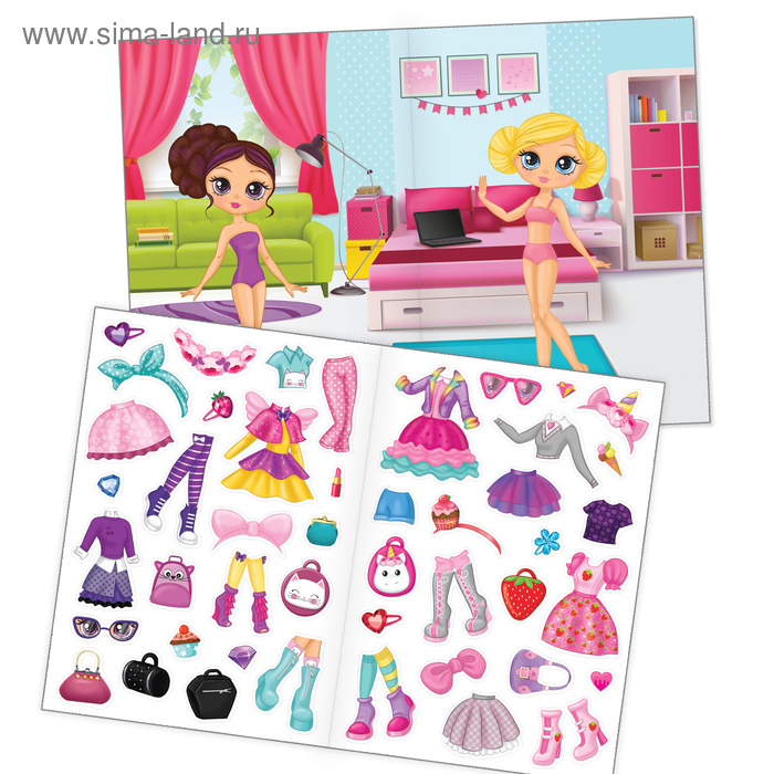 Наклейки многоразовые набор &laquo;Для девочек&raquo;, 3 шт., формат А4