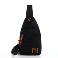 Сумка-слинг из текстиля, 3 наружных кармана, цвет чёрный Сумка-слинг из текстиля, 3 наружных кармана, цвет чёрный