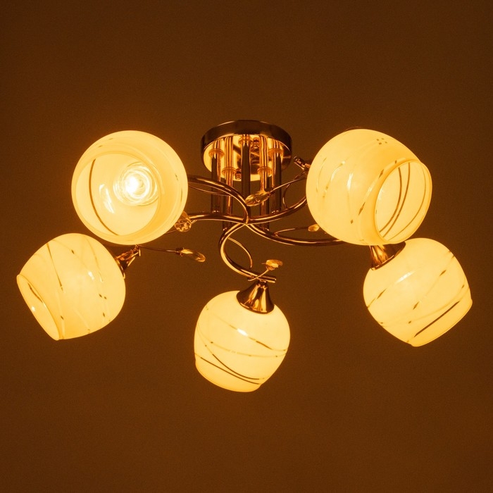 Люстра потолочная Люси 5хE27 40Вт Золото Люстра потолочная Люси 5хE27 40Вт Золото